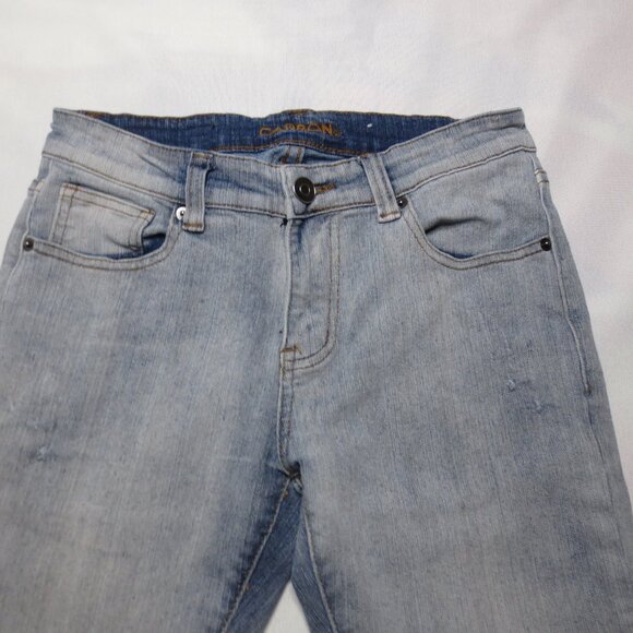 CARBON mens JEANS blue PANTS skinny FLEX zipper SIZE 29X29 - Picture 4 of 15